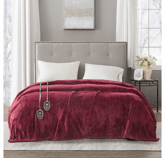 Beautyrest 100% Polyester Solid Microlight to Solid Microlight Heated Blanket - Twin
