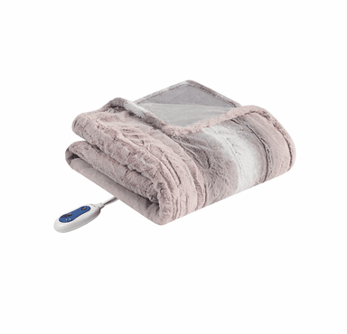 Beautyrest Heated Zuri Oversized Faux Fur Throw - 50"Wx70"L
