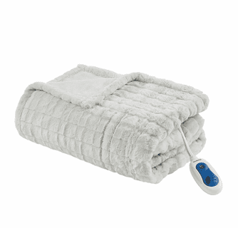 Beautyrest Heated Zuri Oversized Faux Fur Throw - 50"Wx70"L