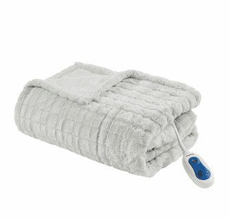 Beautyrest Heated Zuri Oversized Faux Fur Throw - 50"Wx70"L