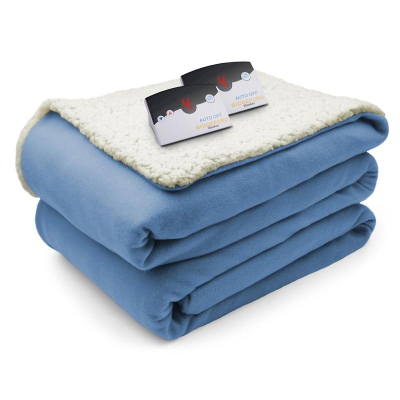 Biddeford Blankets Comfort Knit/Sherpa Electric Heated Blanket with Digital  Controller - Queen - My Cooling Store