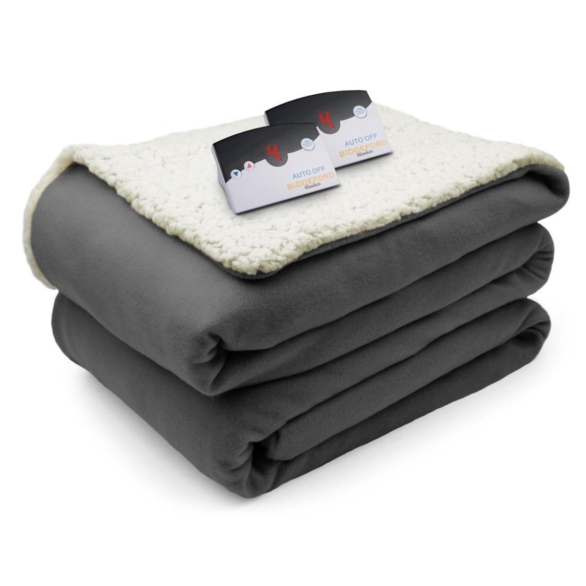 Biddeford Blankets Comfort Knit/Sherpa Electric Heated Blanket with Digital  Controller - Queen - My Cooling Store