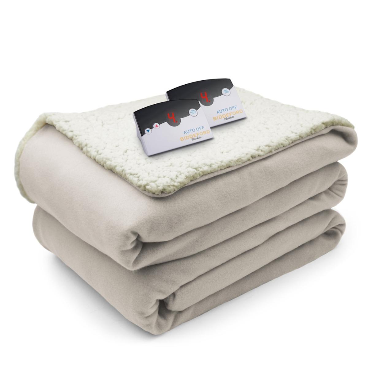 Biddeford Blankets Comfort Knit/Sherpa Electric Heated Blanket with Digital  Controller - Twin - My Cooling Store