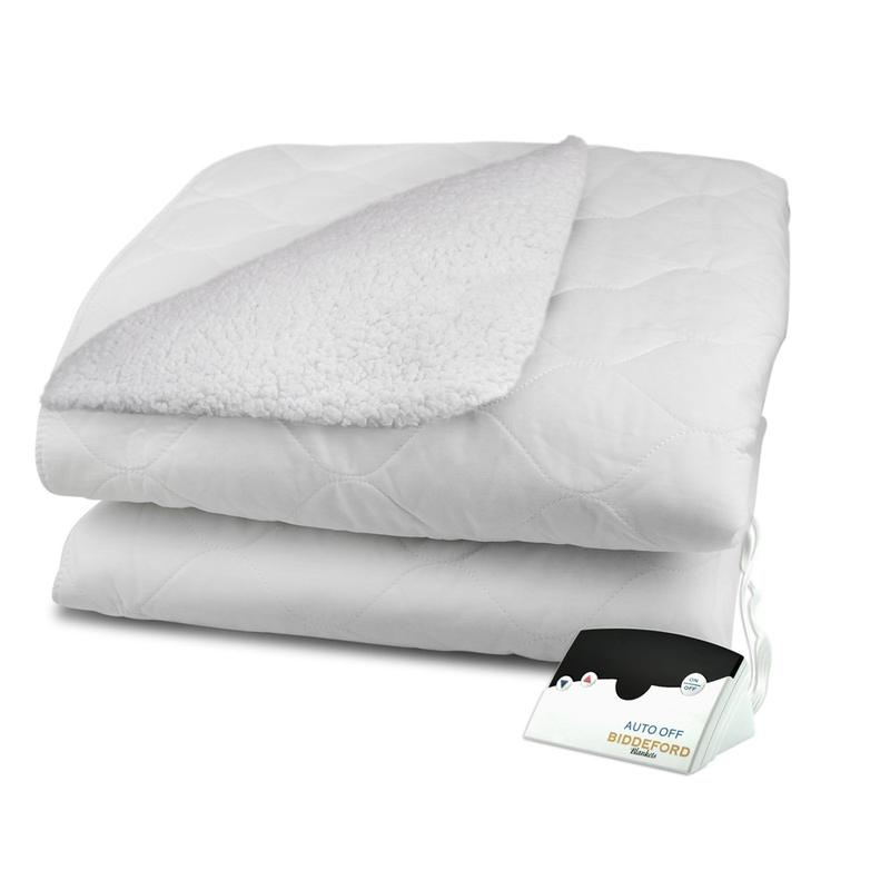 Biddeford Blankets Sherpa Quilted Electric Heated Mattress Pad with