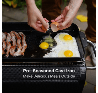 BioLite FirePit Griddle - Pre-Seasoned Cast Iron Outdoor Griddle