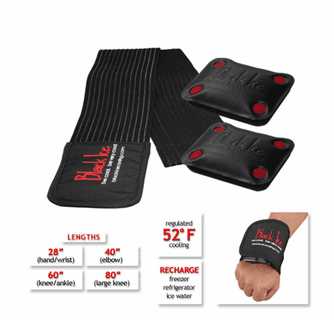 Black Ice CoolTherapy System - STX Sports Injury Relief 80" Wrap Large Knee (8 Pack)