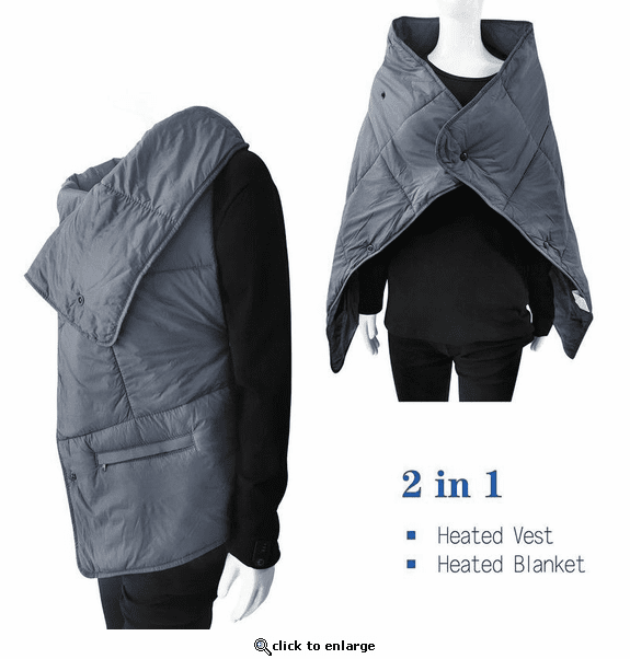 Dr.Warm Portable Electric Far Infrared Multi-Function 2in1 Heated Vest and Heating Blanket