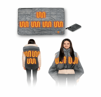 ExtremeHEAT Heated Blanket/Poncho with 10000mAh Power Bank