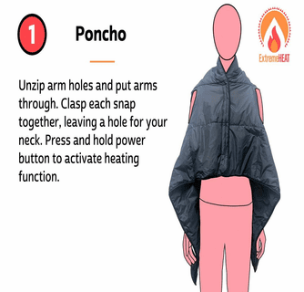 ExtremeHEAT Heated Blanket/Poncho without Battery