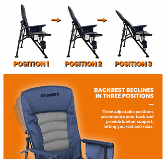 ExtremeHEAT Heated Camping Chair with 20000mAh Power Bank