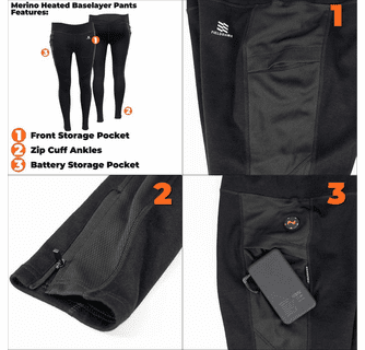 Fieldsheer Mobile Warming 7.4V Women's Merino Baselayer Heated Pant