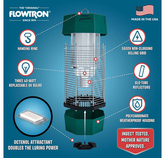Flowtron 120W Outdoor Bug Zapper with 2 Acre coverage