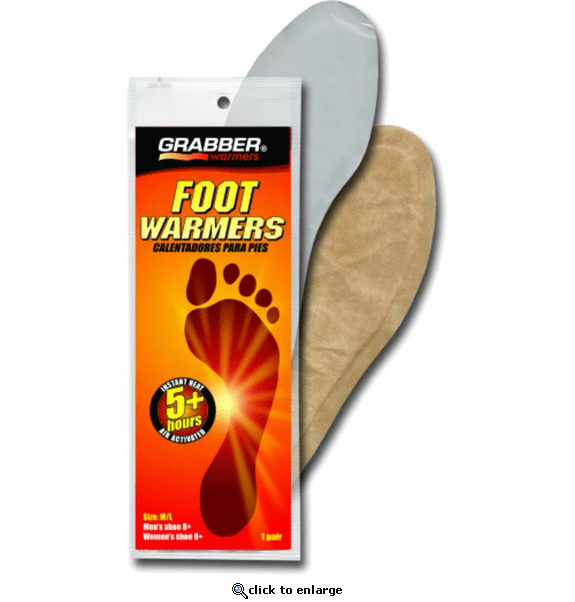Grabber Small/Medium Insole Foot Warmers - 30 Pair Case