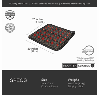HealthyLine Jet PEMF Far Infrared Heated Mat - 20x20 Inch