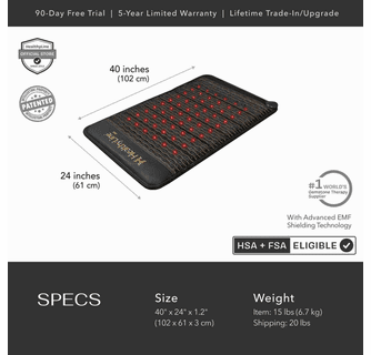 HealthyLine Jet PEMF Far Infrared Heated Mat - 40x24 Inch