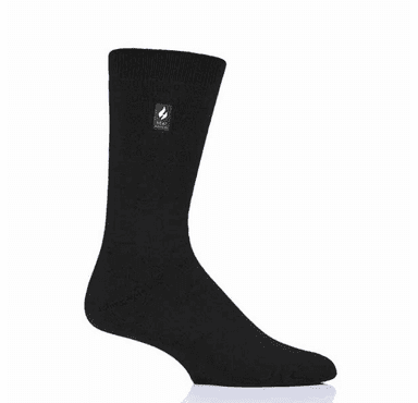 Heat Holders Men's Ultra Lite Cardinal Solid Crew Socks - Black