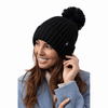 Heat Holders Women's Arden Ribbed Knit Roll Up Hat with Pom Pom (Grey)