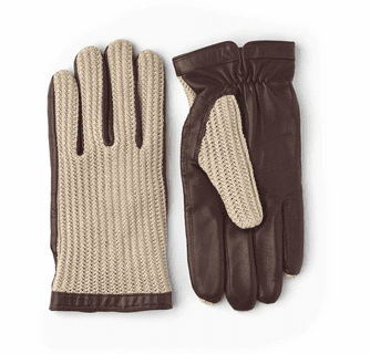 Hestra Men's Adam Leather Gloves with Cotton Crochet
