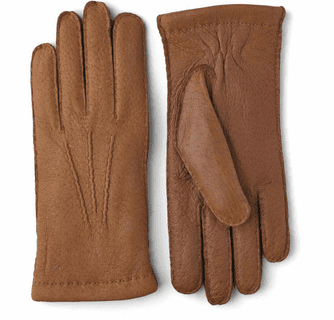 Hestra Men's Peccary Handsewn Cashmere Leather Gloves