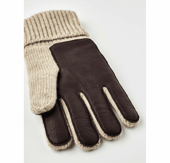 Hestra Men's Raggwool Deerskin Knitted Gloves
