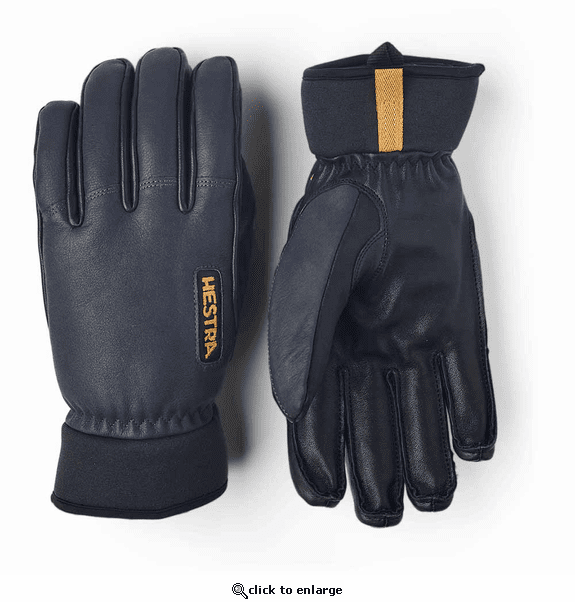 Hestra Unisex Army Leather Wool Terry 5-Finger Ski Gloves