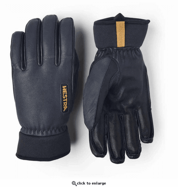 Hestra Unisex Army Leather Wool Terry 5-Finger Ski Gloves