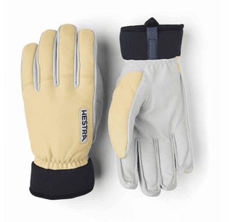 Hestra Unisex Army Leather Wool Terry 5-Finger Ski Gloves