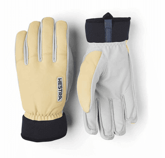 Hestra Unisex Army Leather Wool Terry 5-Finger Ski Gloves