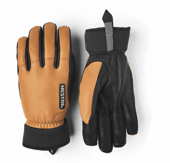 Hestra Unisex Army Leather Wool Terry 5-Finger Ski Gloves