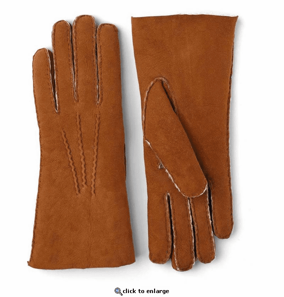 Hestra Women's Lambskin Suede Handsewn Leather Gloves