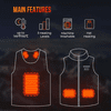 Kemimoto Men's Heated Vest with Heated Hood