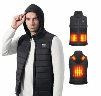 Kemimoto Men's Heated Vest with Heated Hood