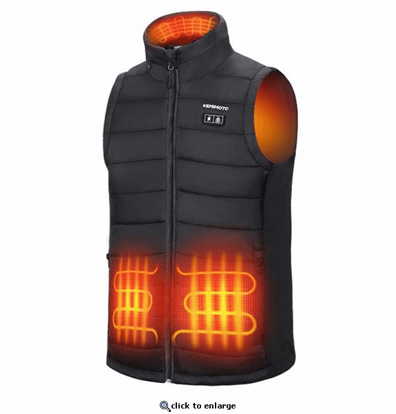 Kemimoto Men's Heated Vest with Heated Hood
