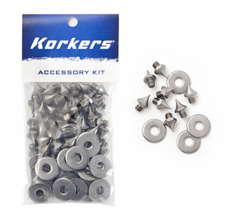 Korkers Triple Threat Sharp Steel Spike Kit, 7mm, 40 Pack - Silver