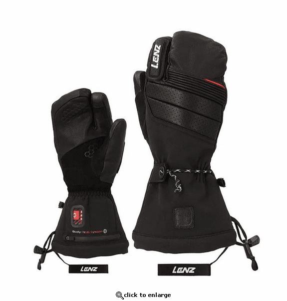 Lenz Men's Heated Gloves Lobster 9.0 Finger Cap with rcB 2000 Batteries