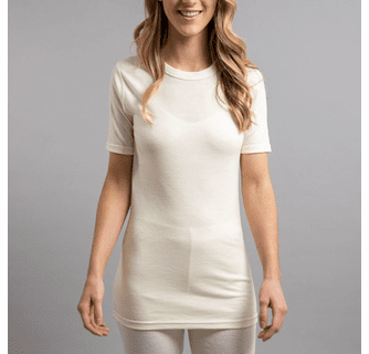 Merino Skins Unisex Short Sleeve Crew Neck - White