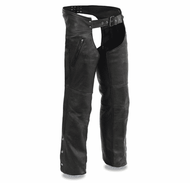 Milwaukee Leather Men's Chaps with Cool Tec Leather & Zippered Thigh Pockets