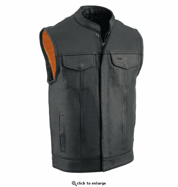 Milwaukee Leather Men's Cool-Tec Club Style Dual Closure Motorcycle Rider Vest