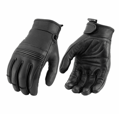 Milwaukee Leather Men's Cool-Tec Leather Gel Palm Motorcycle Hand Gloves with Flex Knuckles