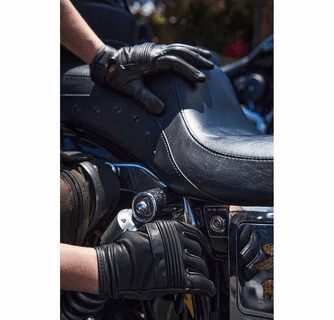 Milwaukee Leather Men's Cool-Tec Leather Gel Palm Motorcycle Hand Gloves with Flex Knuckles