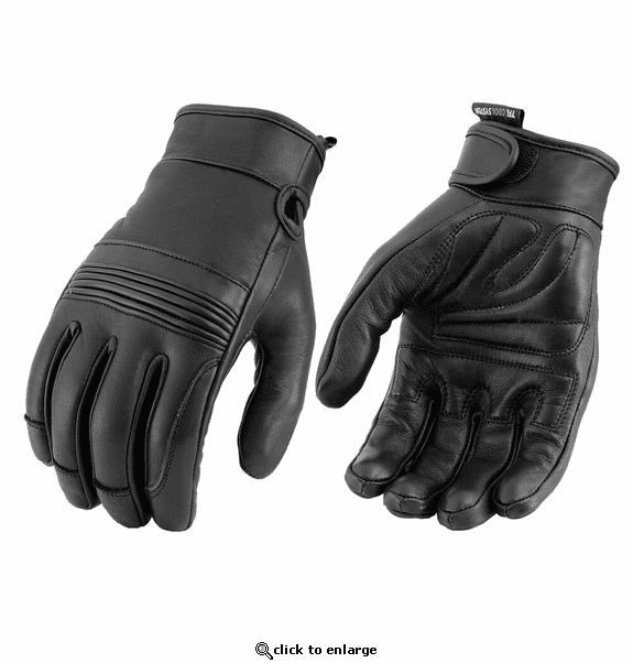 Milwaukee Leather Men's Cool-Tec Leather Gel Palm Motorcycle Hand Gloves with Flex Knuckles