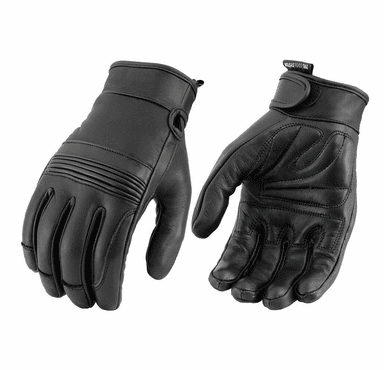 Milwaukee Leather Men's Cool-Tec Leather Gel Palm Motorcycle Hand Gloves with Flex Knuckles