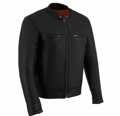 Milwaukee Leather Men's Cool-Tec Leather Scooter Style Motorcycle Jacket with Liner