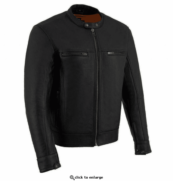 Milwaukee Leather Men's Cool-Tec Leather Scooter Style Motorcycle Jacket with Liner