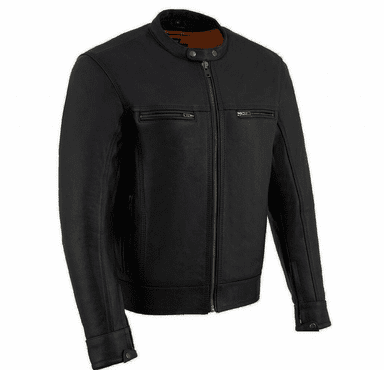 Milwaukee Leather Men's Cool-Tec Leather Scooter Style Motorcycle Jacket with Liner