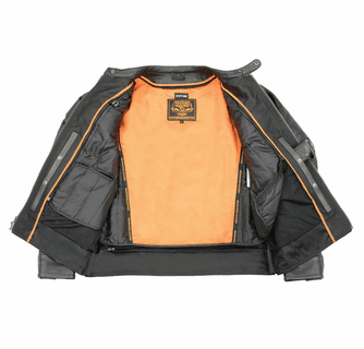 Milwaukee Leather Men's Cool-Tec Leather Scooter Style Motorcycle Jacket with Liner