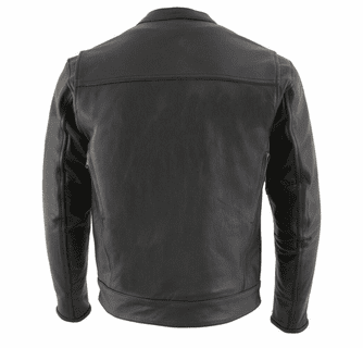 Milwaukee Leather Men's Cool-Tec Real Leather Scooter Style Motorcycle Jacket with Utility Pockets