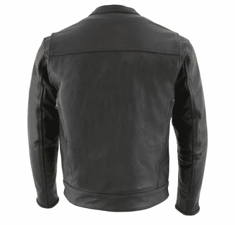 Milwaukee Leather Men's Cool-Tec Real Leather Scooter Style Motorcycle Jacket with Utility Pockets