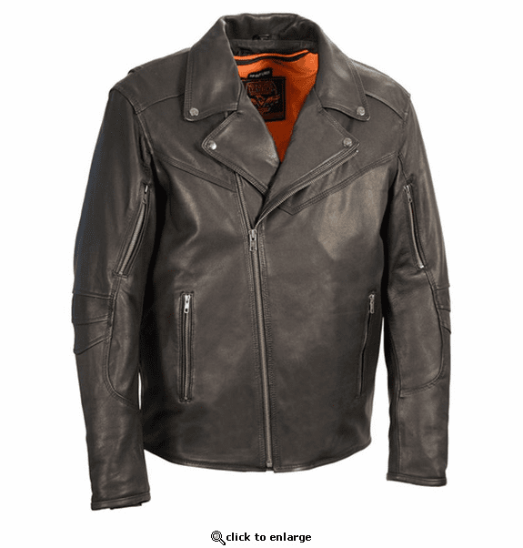 Milwaukee Leather Men's Lightweight Triple Stitch Extra Long Beltless Biker Jacket