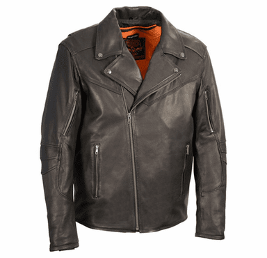 Milwaukee Leather Men's Lightweight Triple Stitch Extra Long Beltless Biker Jacket